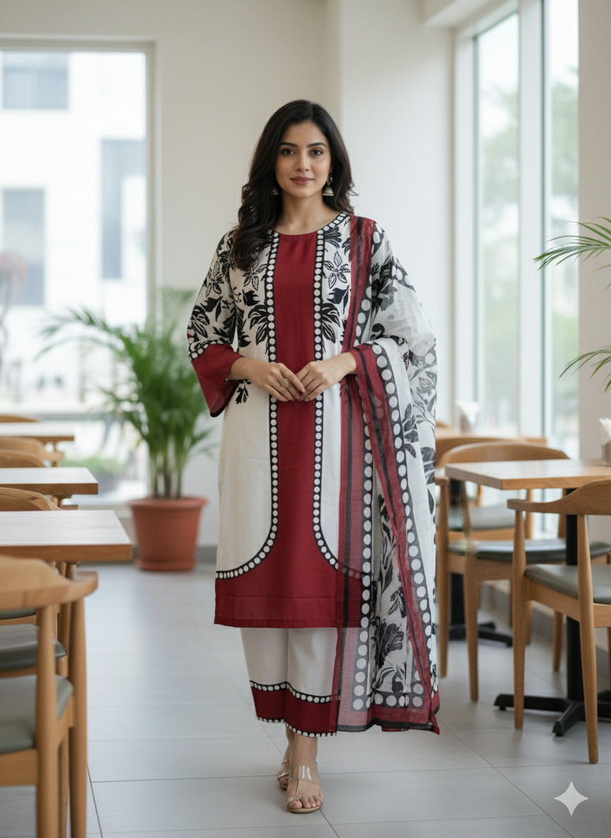 A0280-Stylish Grip Print 3pc