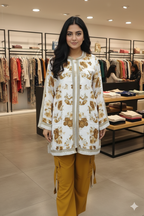 A0298- Stylish Open Gown With Cargo Trouser 2pc