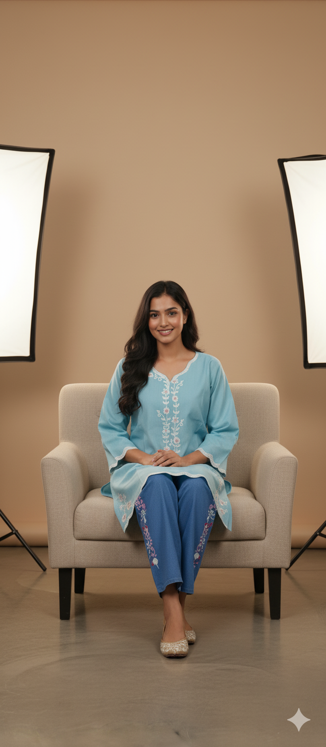 A0306-Multi Working Top With Plazo Pent 2pc