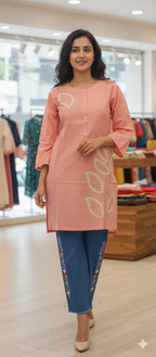 A0201-Side Working Top With Plazo Pent 2pc