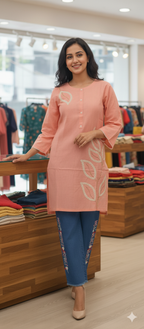 A0201-Side Working Top With Plazo Pent 2pc