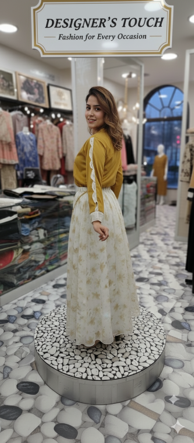 A0255-Stylish Chiffon Skirt Shirt