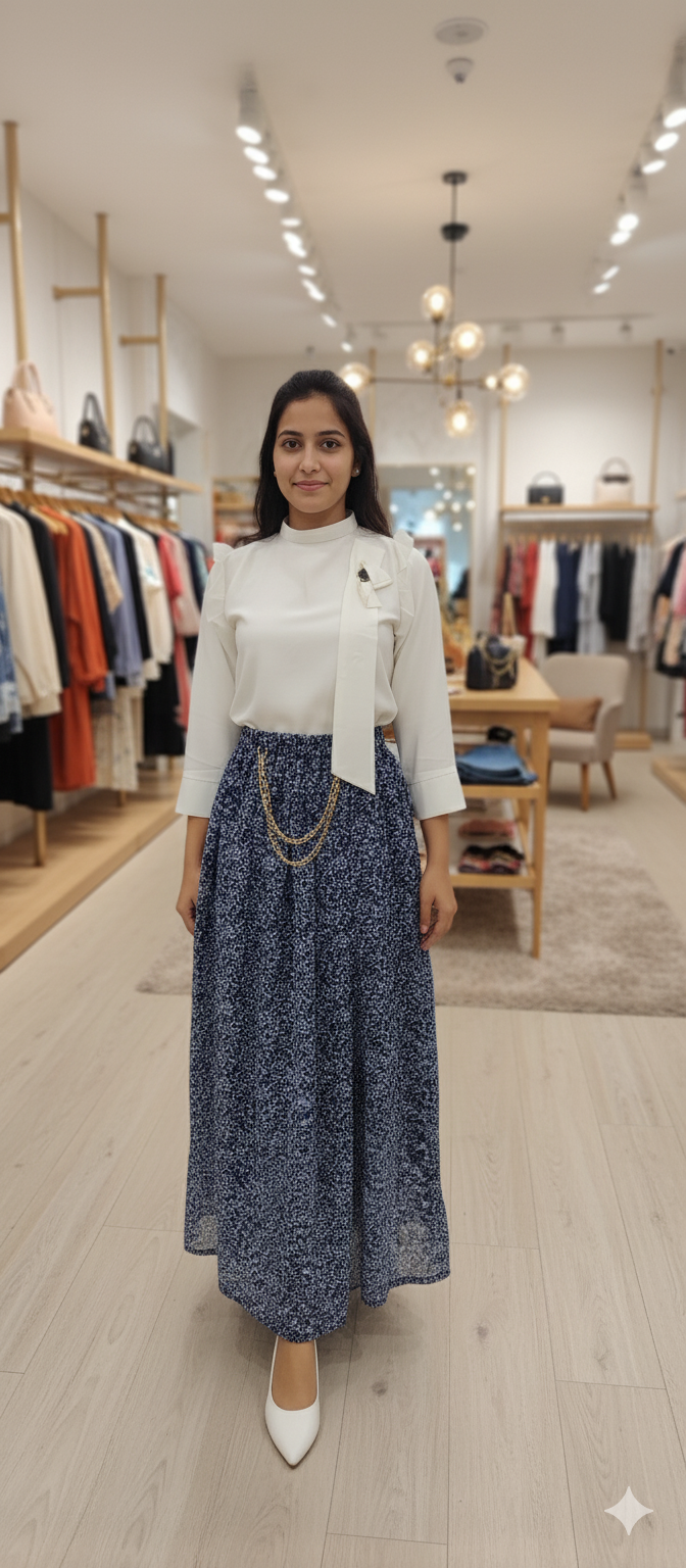 A0254-Stylish Skirt Shirt 2pc