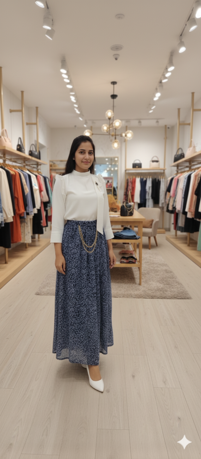 A0254-Stylish Skirt Shirt 2pc