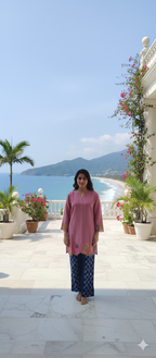 A0168-STYLISH multi Bazu Top With Plazo Pent 2pc