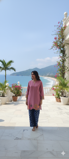 A0168-STYLISH multi Bazu Top With Plazo Pent 2pc