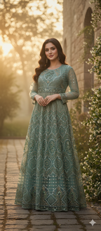 Stylish Havi Embroidery Net Single Maxi