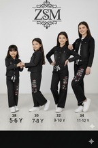 Stylish Baby Jacket With Embroidery Jeans 2pc