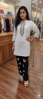 A0297-Stylish Sleeve Working Top With Plazo Pent 2pc