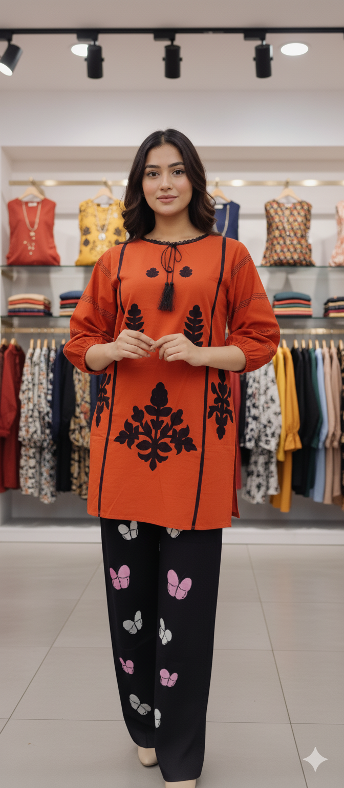 A0051-Stylish Top With Plazo Pent 2pc