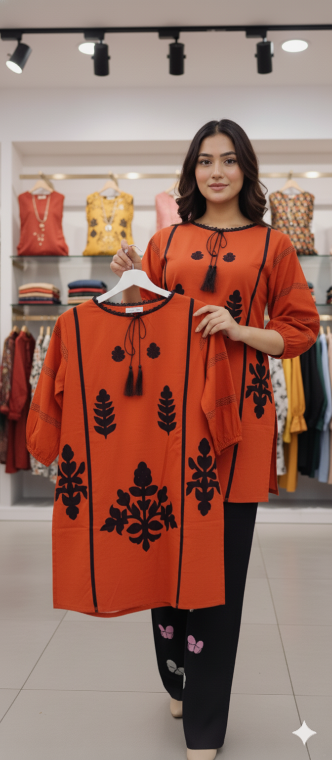 A0051-Stylish Top With Plazo Pent 2pc