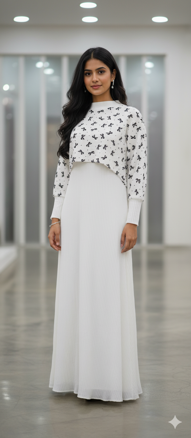 A0337-Stylish Tail Kurti Maxi 2pc