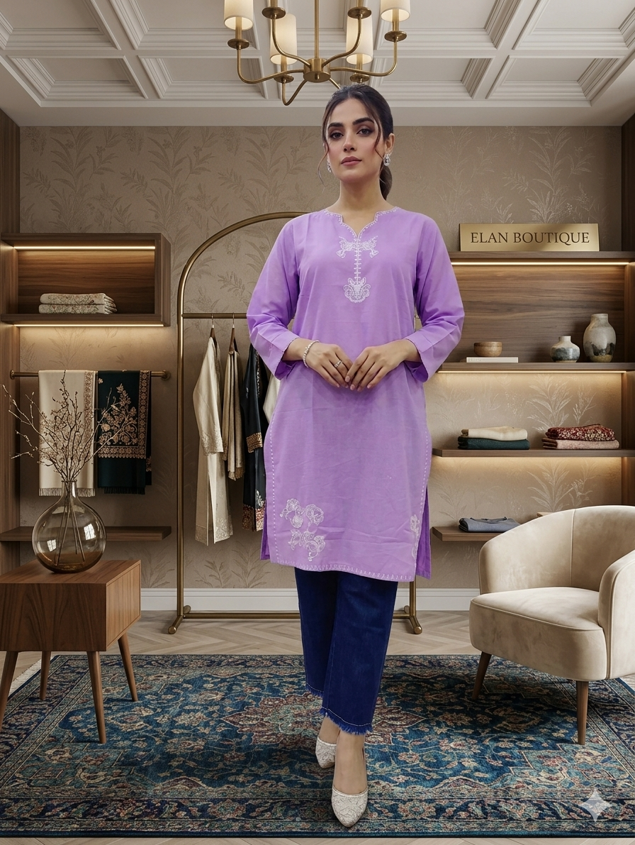 Stylish Border Working Top Single