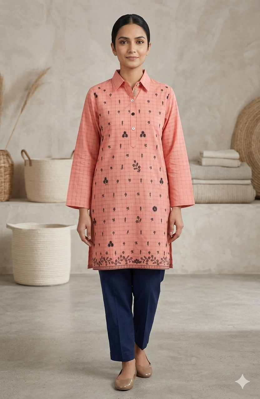 Elegant Embroidery single shirt