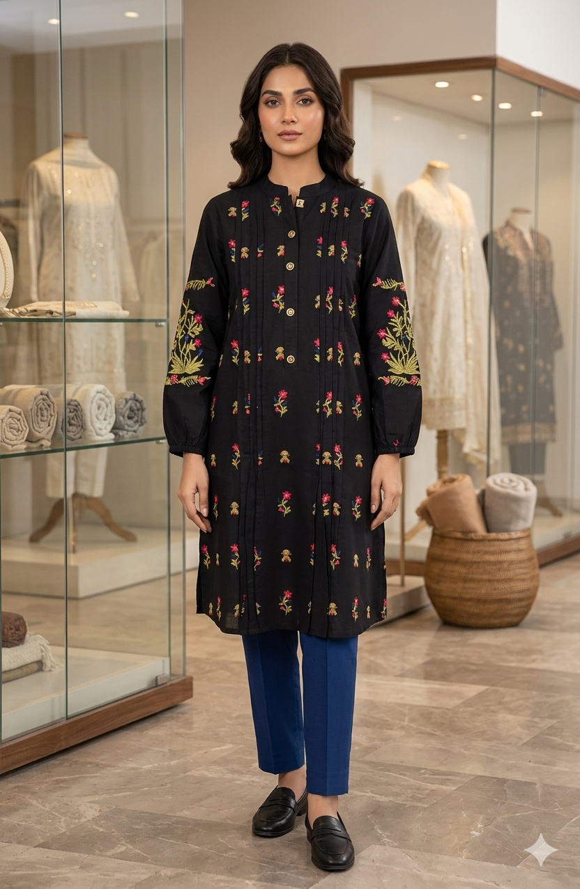 Single shirt with embroidery work