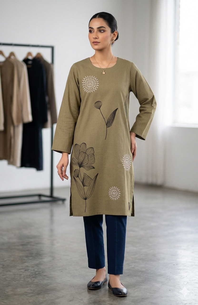 Single shirt with embroidery work