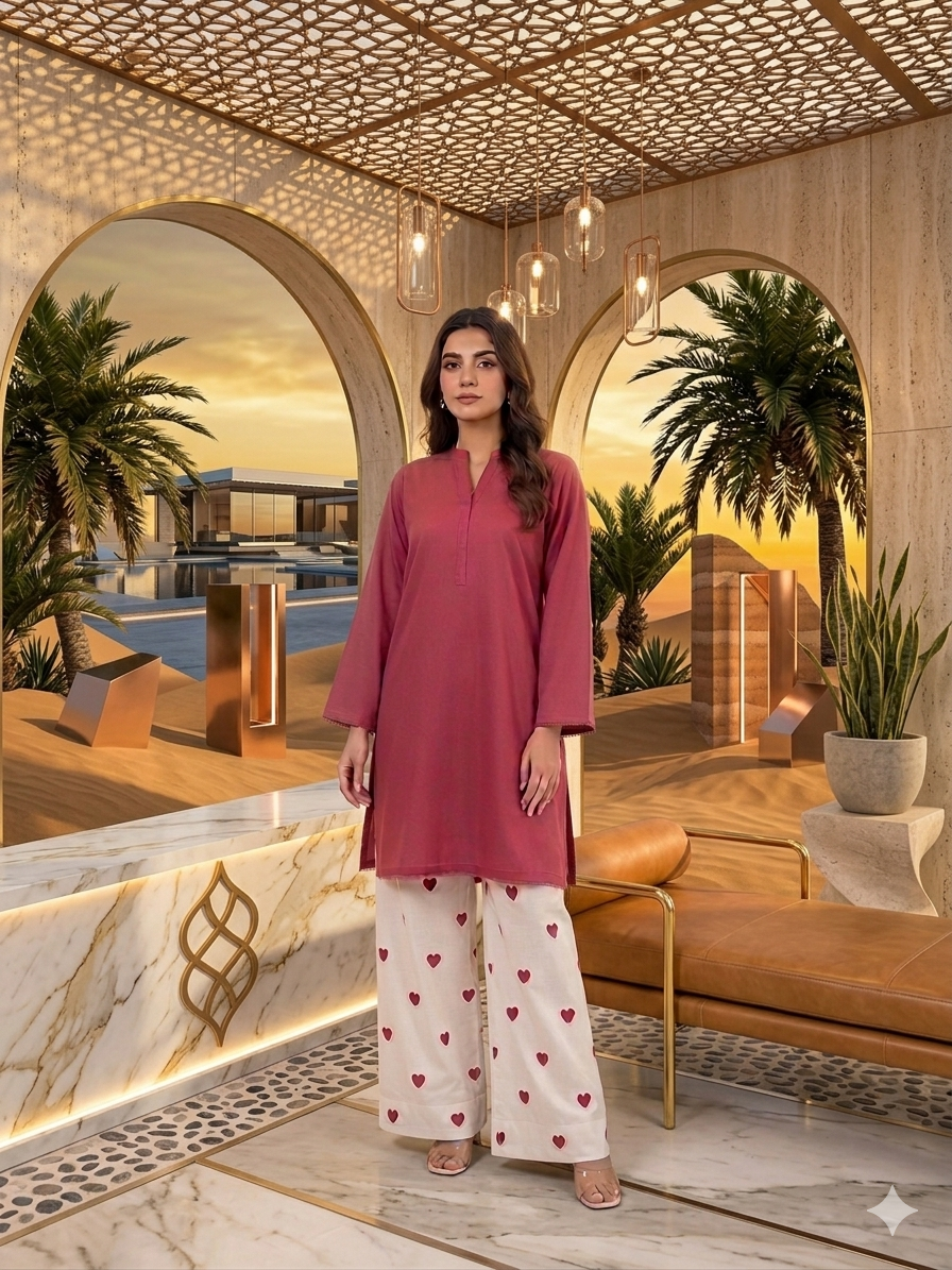 Trending article with heart trouser 2pc