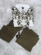 A0016- Open Gown Top With Cargo Trouser 2pc