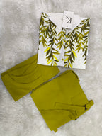 A0016- Open Gown Top With Cargo Trouser 2pc