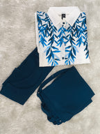 A0016- Open Gown Top With Cargo Trouser 2pc