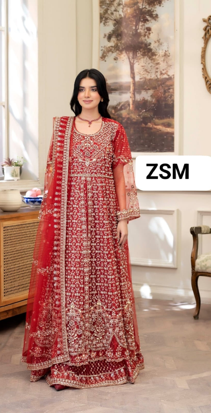 BRIDAL Full HandMade Working Open Gown Maxi 3pc