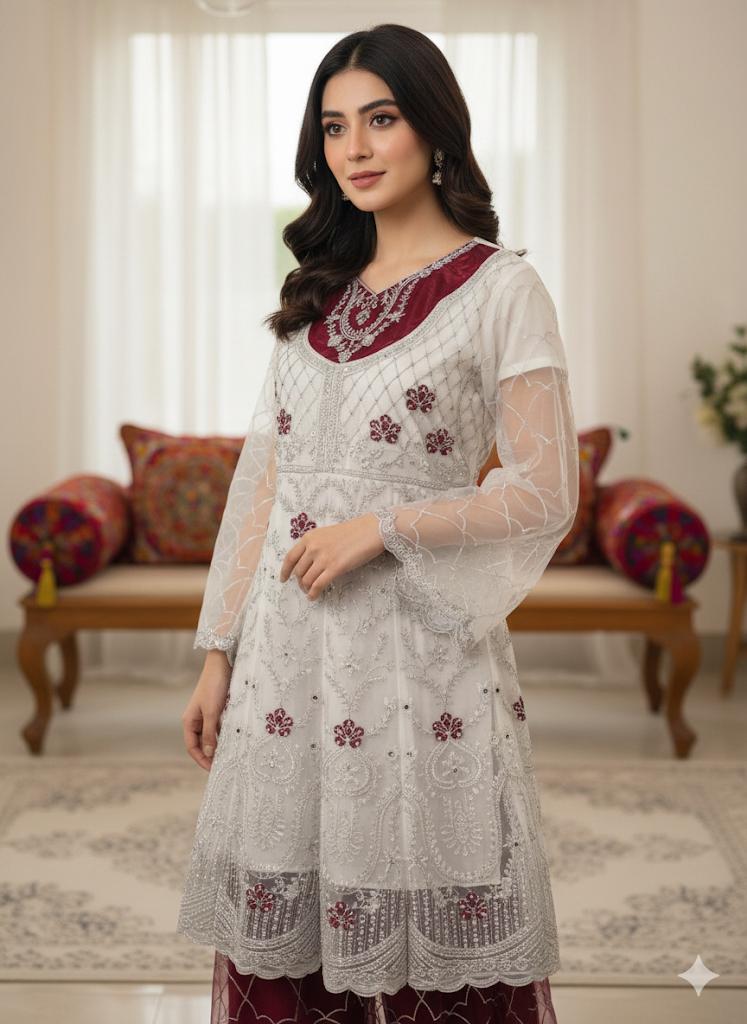 Fancy Net Handmade Working 3pc