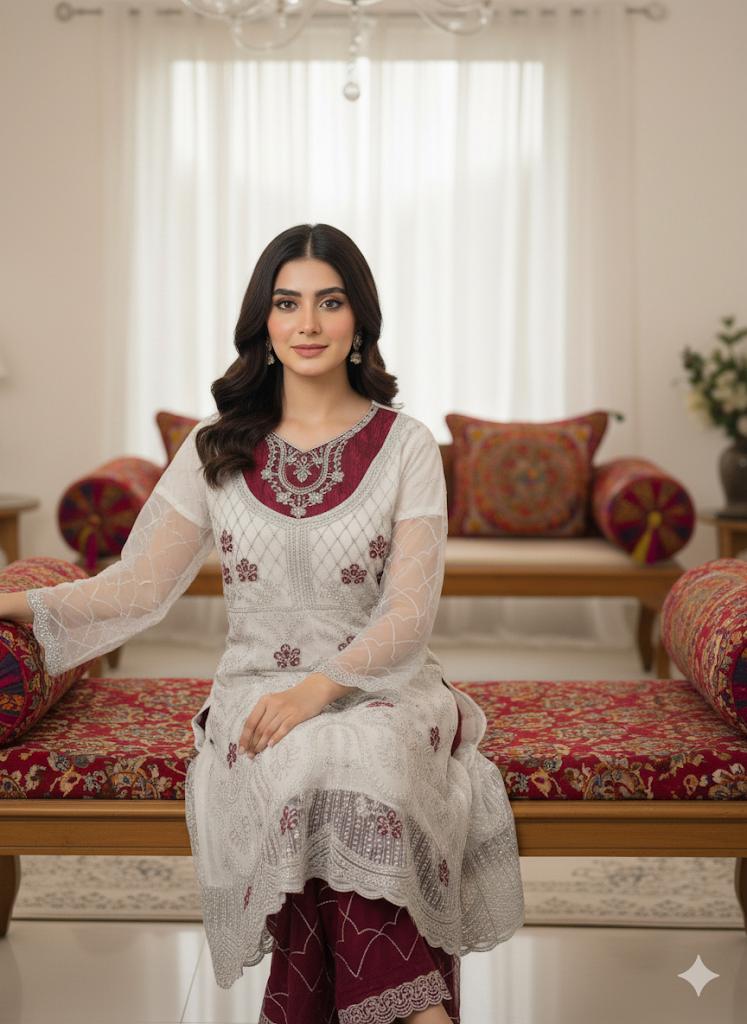 Fancy Net Handmade Working 3pc