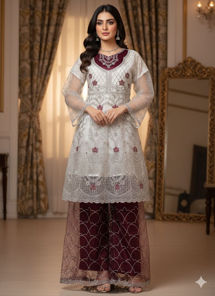 Fancy Net Handmade Working 3pc