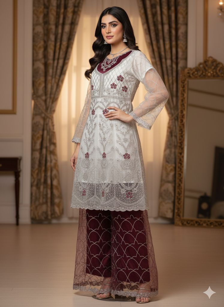 Fancy Net Handmade Working 3pc