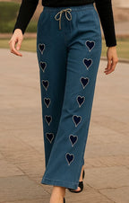 Stylish Heart Baggy Jeans