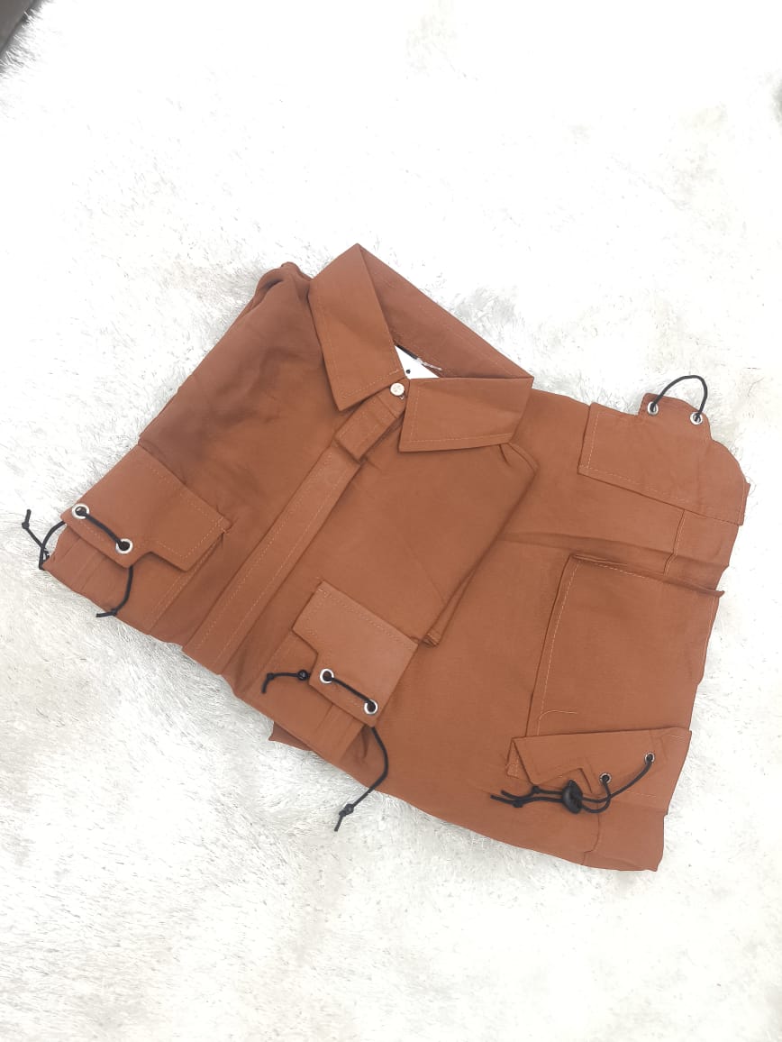 A0290- Stylish Pocket Shirt Cargo Trouser 2pc
