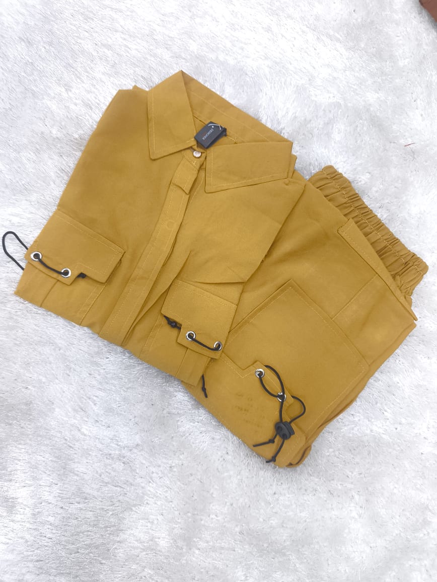 A0290- Stylish Pocket Shirt Cargo Trouser 2pc