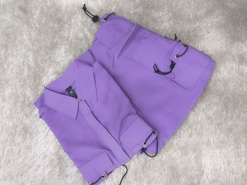 A0290- Stylish Pocket Shirt Cargo Trouser 2pc