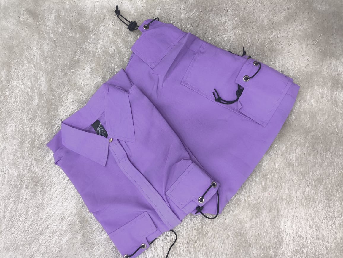 A0290- Stylish Pocket Shirt Cargo Trouser 2pc