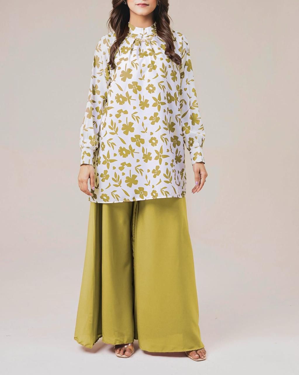 A0030-West Print Shirt Plazo 2pc