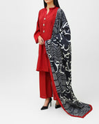 A0040- Stylish Grip Long Shirt With Cylogeaphy Dopata 3pc