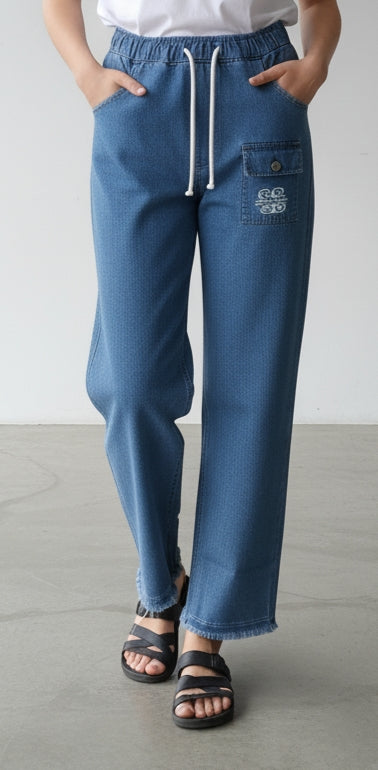 Stylish Lastic Five Pocket Jeans