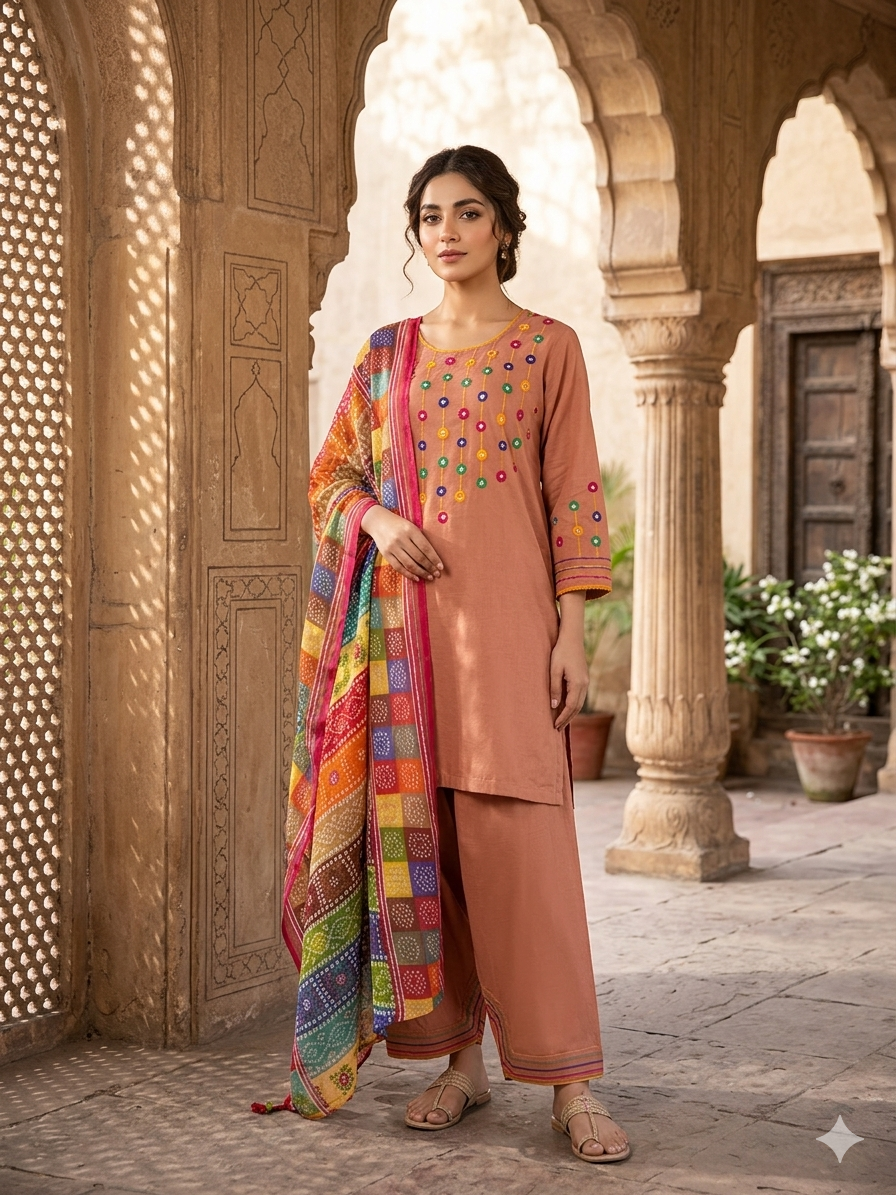 Mirror work falki shalwar 3pc