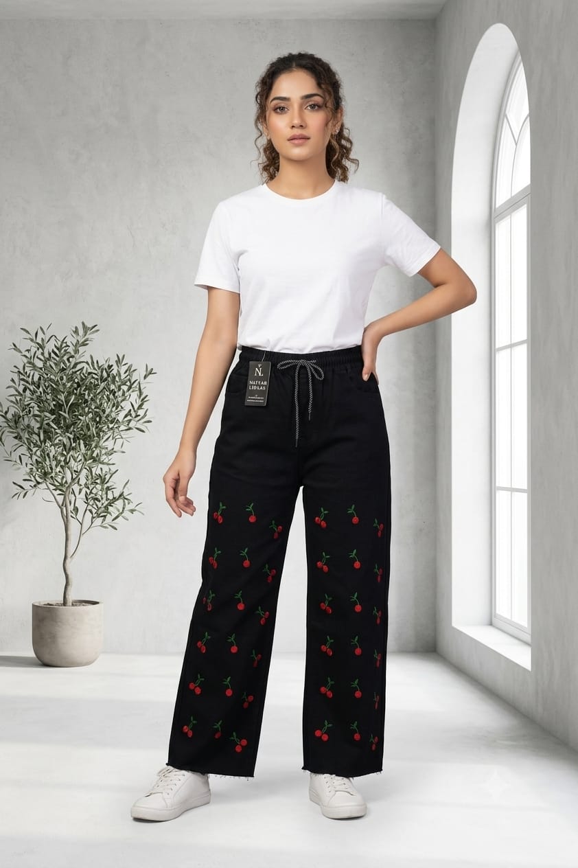 Cherry jeans black