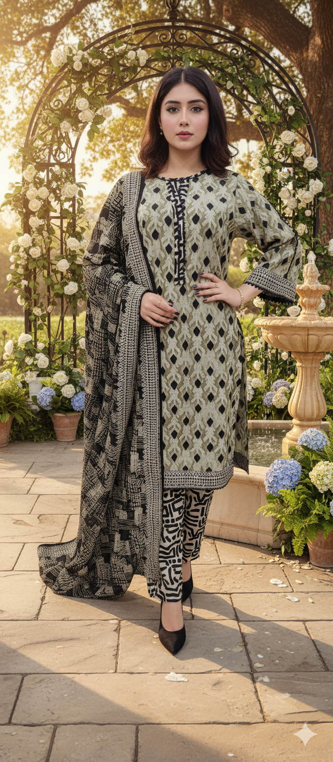 BinSaeed Khadar Shirt With Wool Shal 3pc