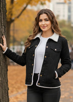 Fur Simple Denim Jacket