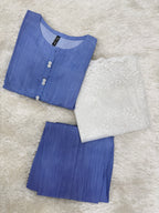 A0037-Casual Shirt Trouser With White Working Dopata 3pc