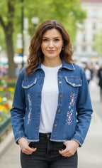 Multi Embroidery Denim Jacket