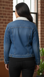 Fur Simple Denim Jacket