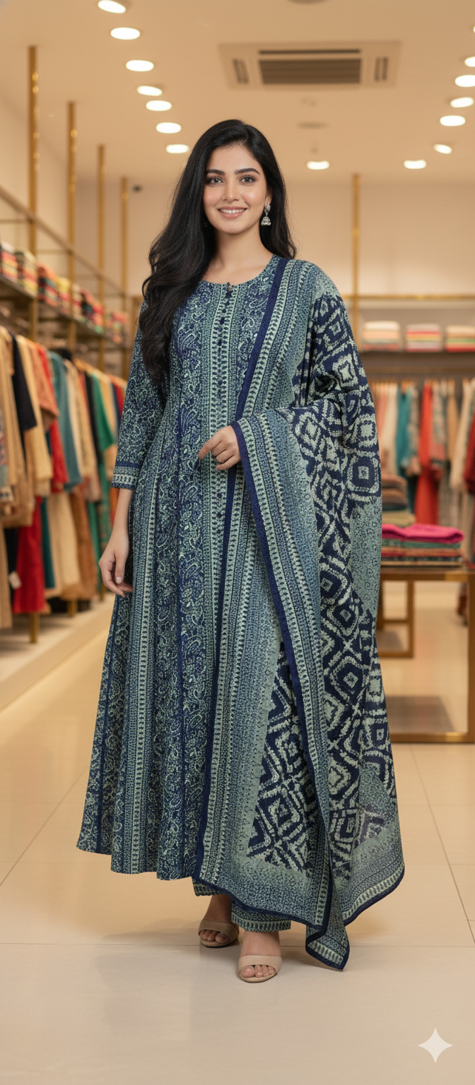 BinSaeed Long Frock With Wool Shal 3pc