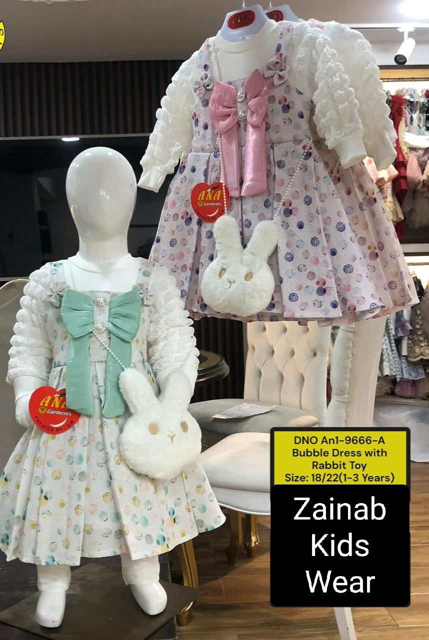 K0002-Bubble Dress With Rabit Toys