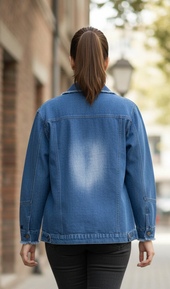 Stylish Embroidery Denim Jacket