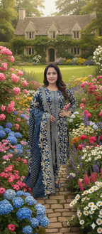 BinSaeed Long Frock With Wool Shal 3pc