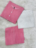 A0037-Casual Shirt Trouser With White Working Dopata 3pc