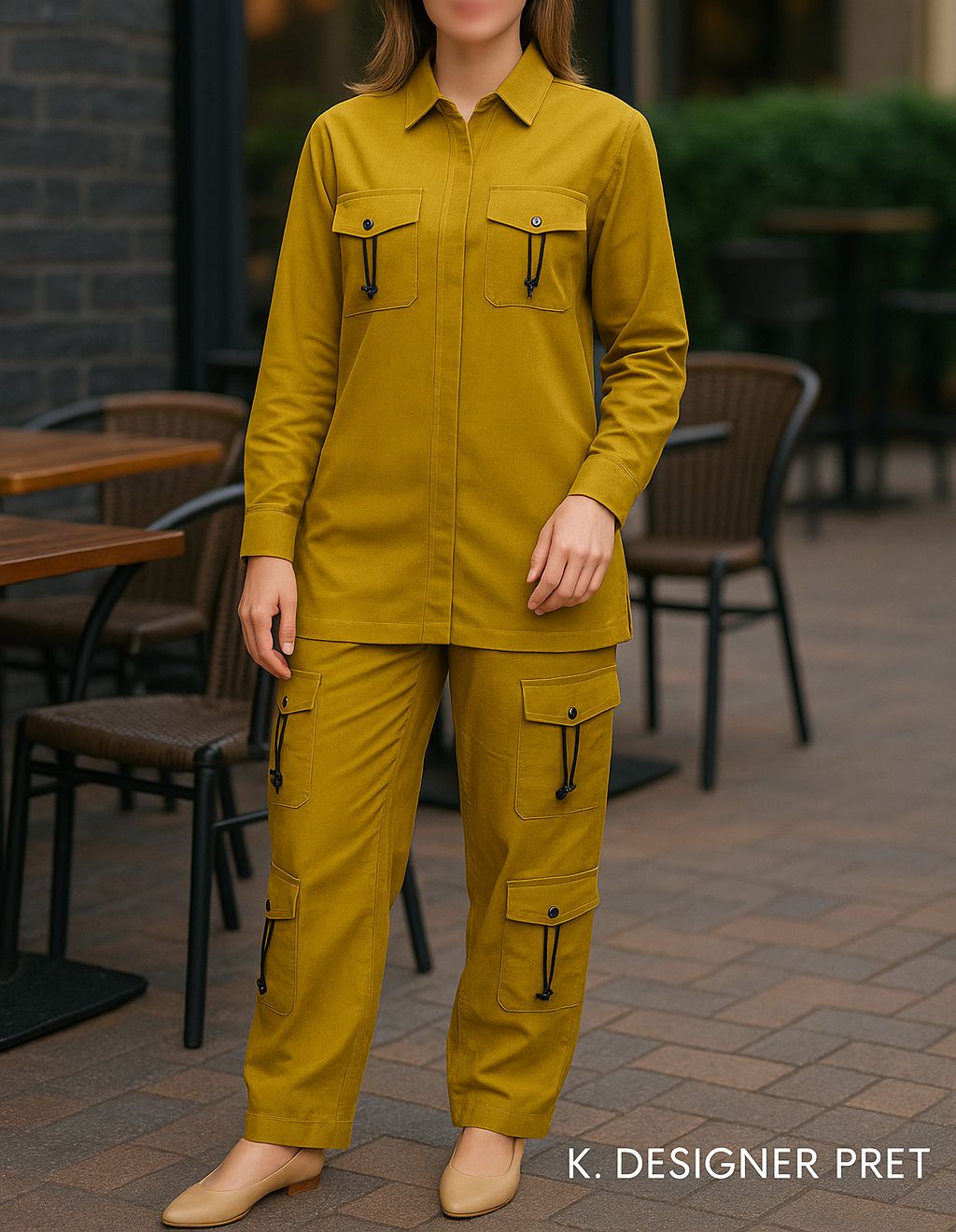 A0290- Stylish Pocket Shirt Cargo Trouser 2pc